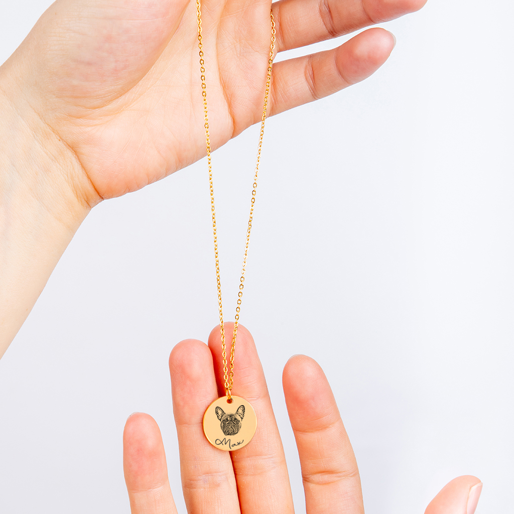 Pet & Dog Portrait Necklace Personalized #e87 - Image 6