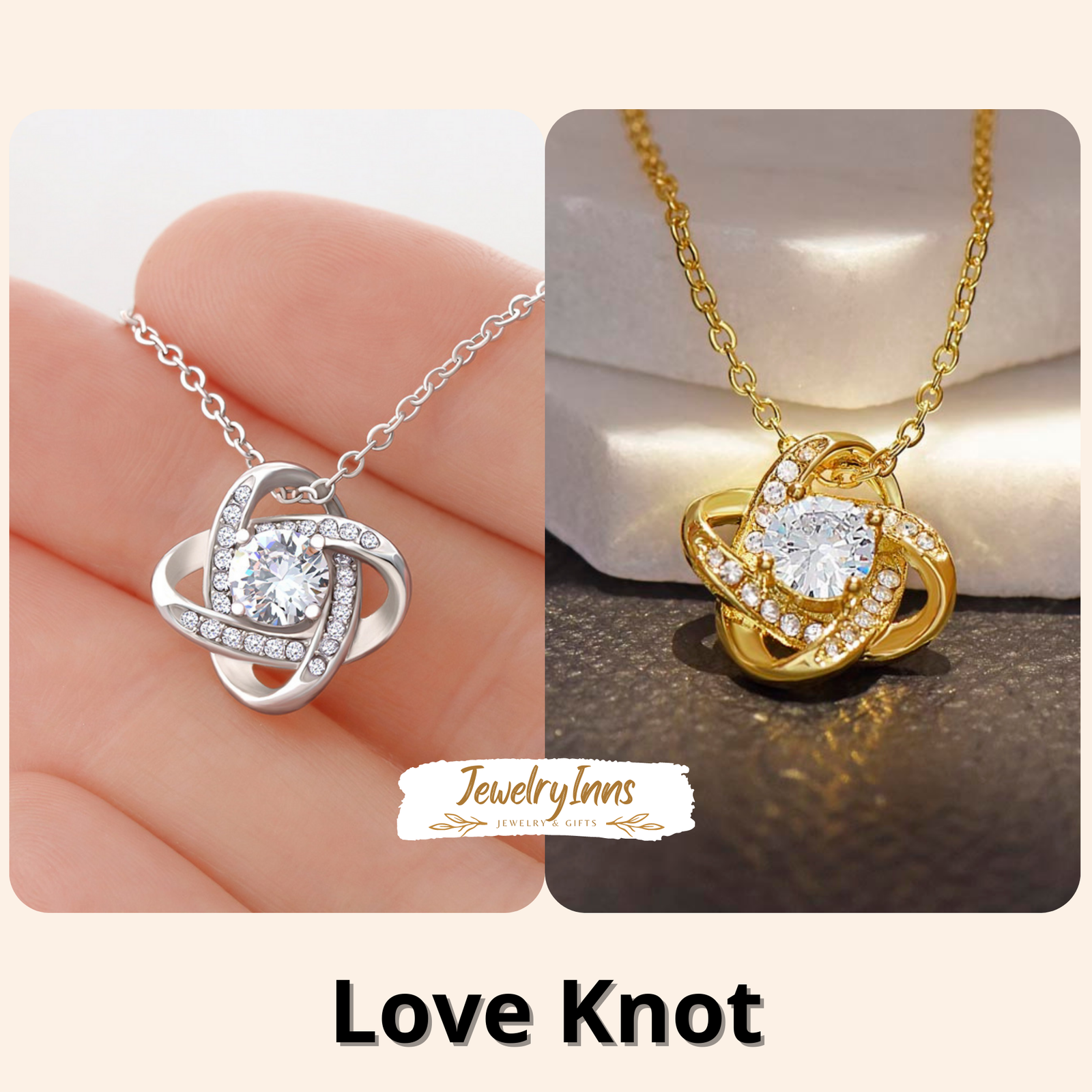 Gift Ideas for Girlfriend - Personalized To My Girlfriend Love Knot Necklace Jewelry Gift For Her Birthday, Graduation, Anniversary, Christmas Present From Boyfriend. Matched with a thoughtful message card.