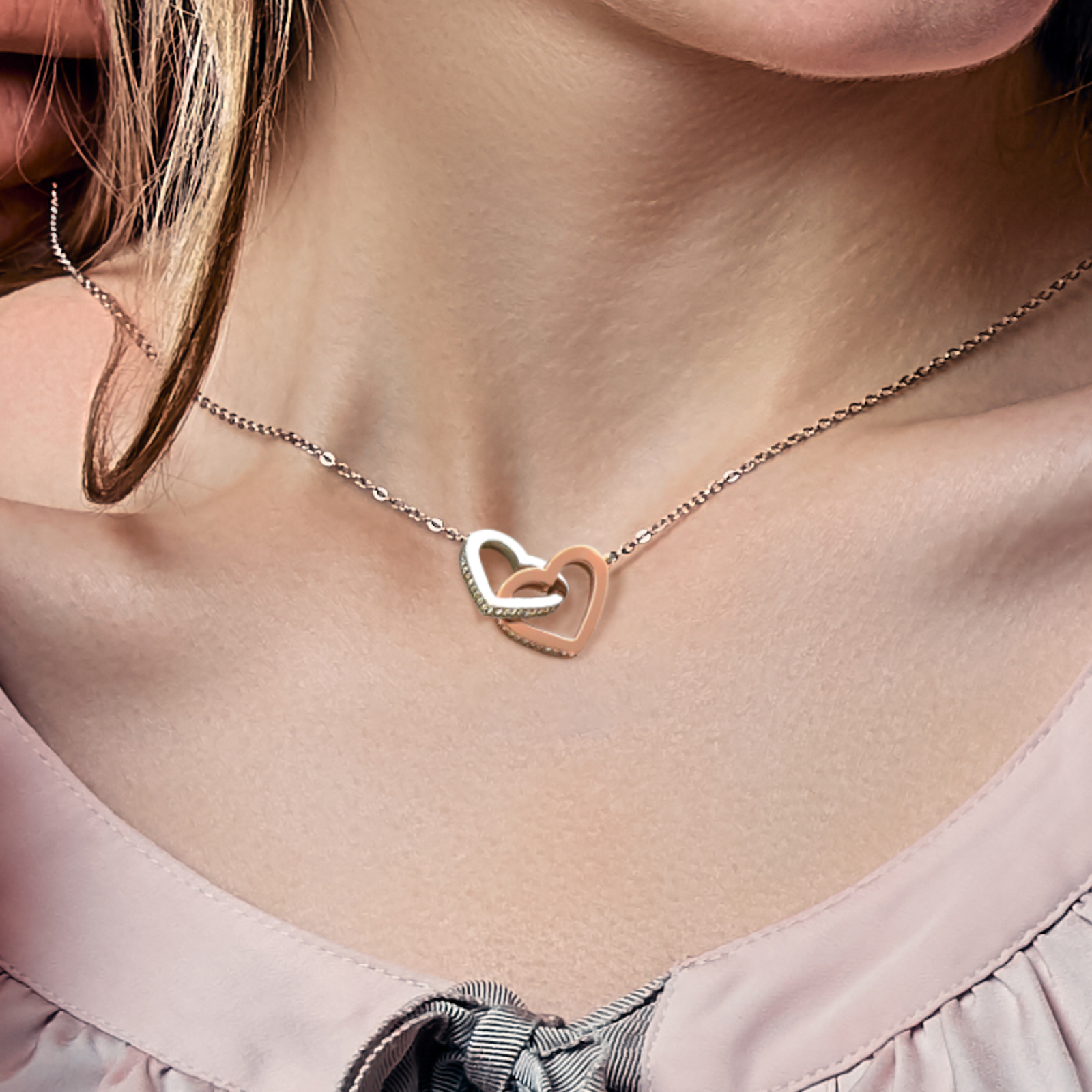 To My Daughter Gift From Dad - Interlocking Hearts #e121 - Image 3