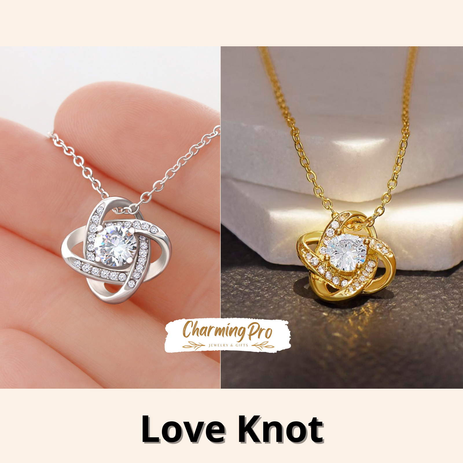 Women's Love Knot Necklace - Message Card Jewelry - Jewelry Inns