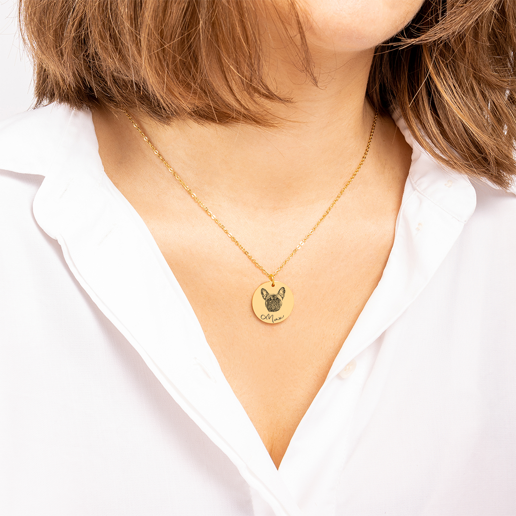 Pet & Dog Portrait Necklace Personalized #e87 - Image 7
