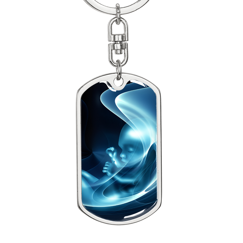 Personalized New Dad Baby Shower Gift - I can hear you say you love me - Engraving Dog Tag Keychain #e209 - Image 11