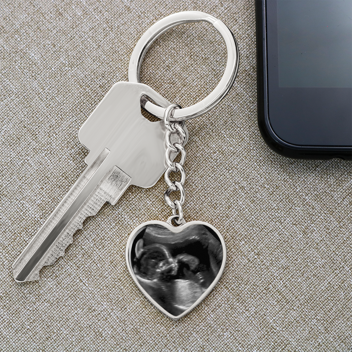 Custom New Grandma Baby Shower Gift - I can hear you say you love me - Engraving Keychain #e208 - Image 8