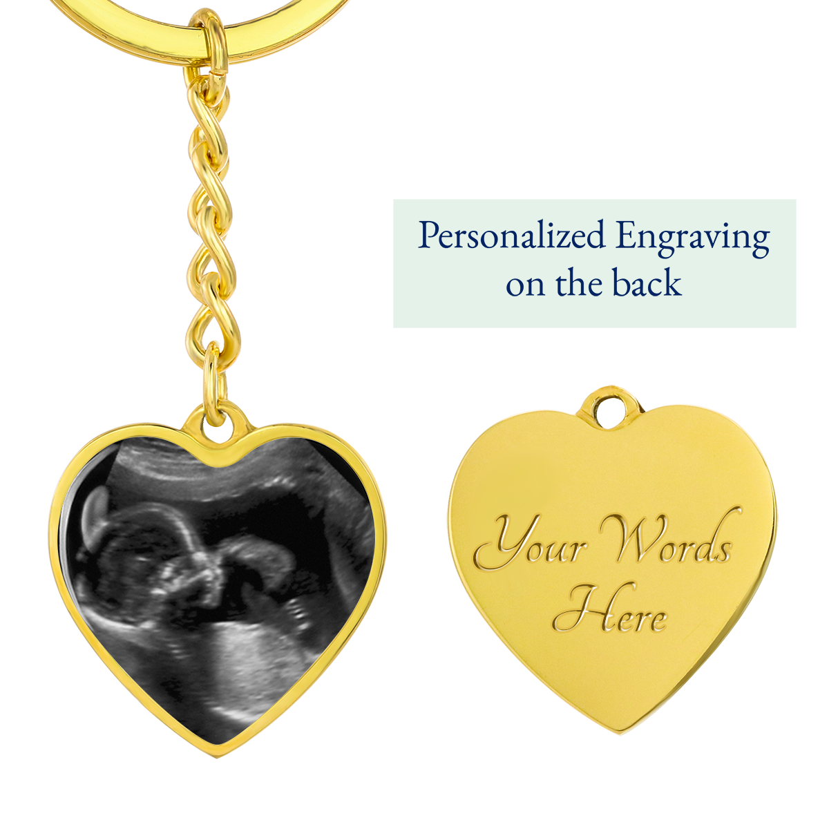 Custom New Grandma Baby Shower Gift - I can hear you say you love me - Engraving Keychain #e208 - Image 9