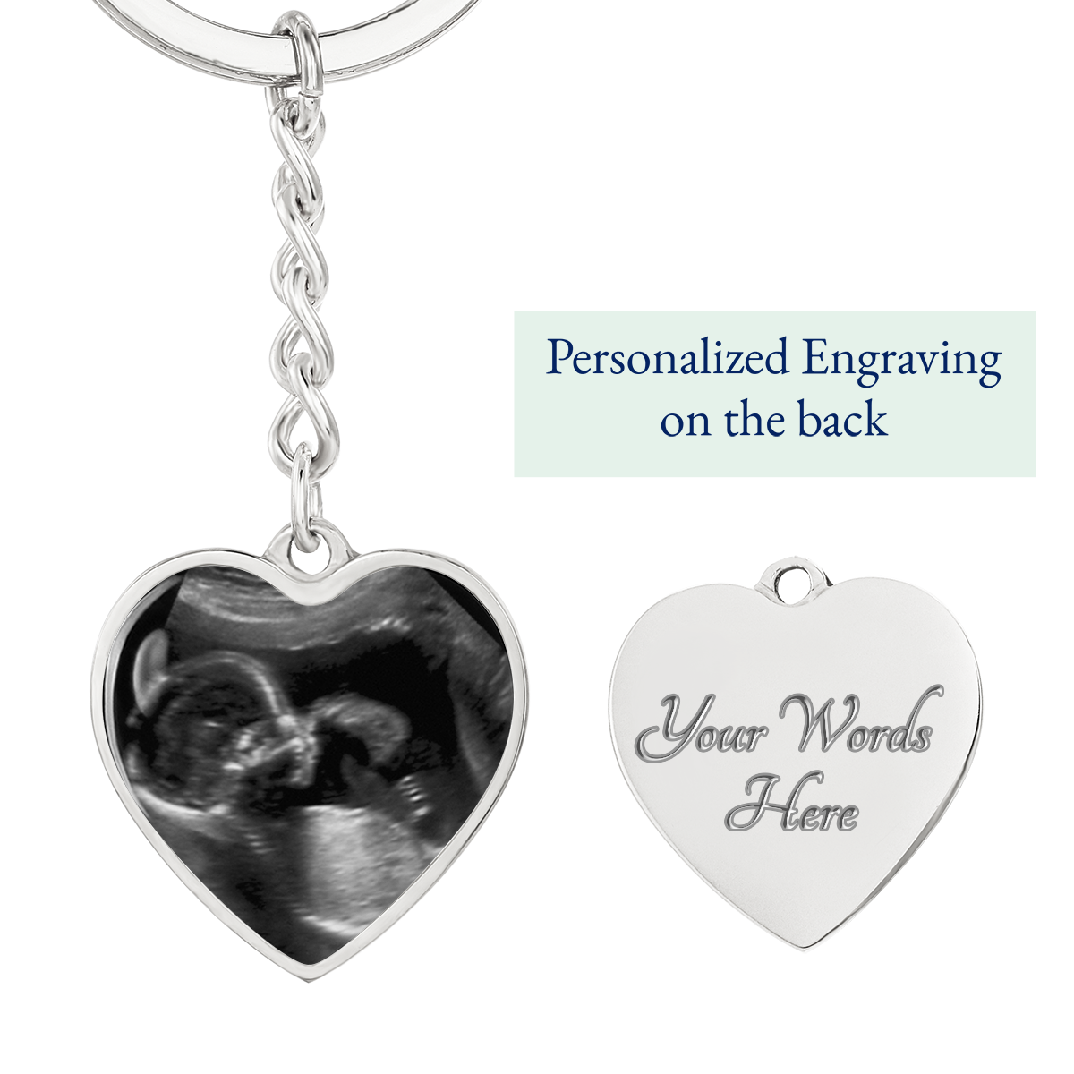Custom New Grandma Baby Shower Gift - I can hear you say you love me - Engraving Keychain #e208 - Image 10