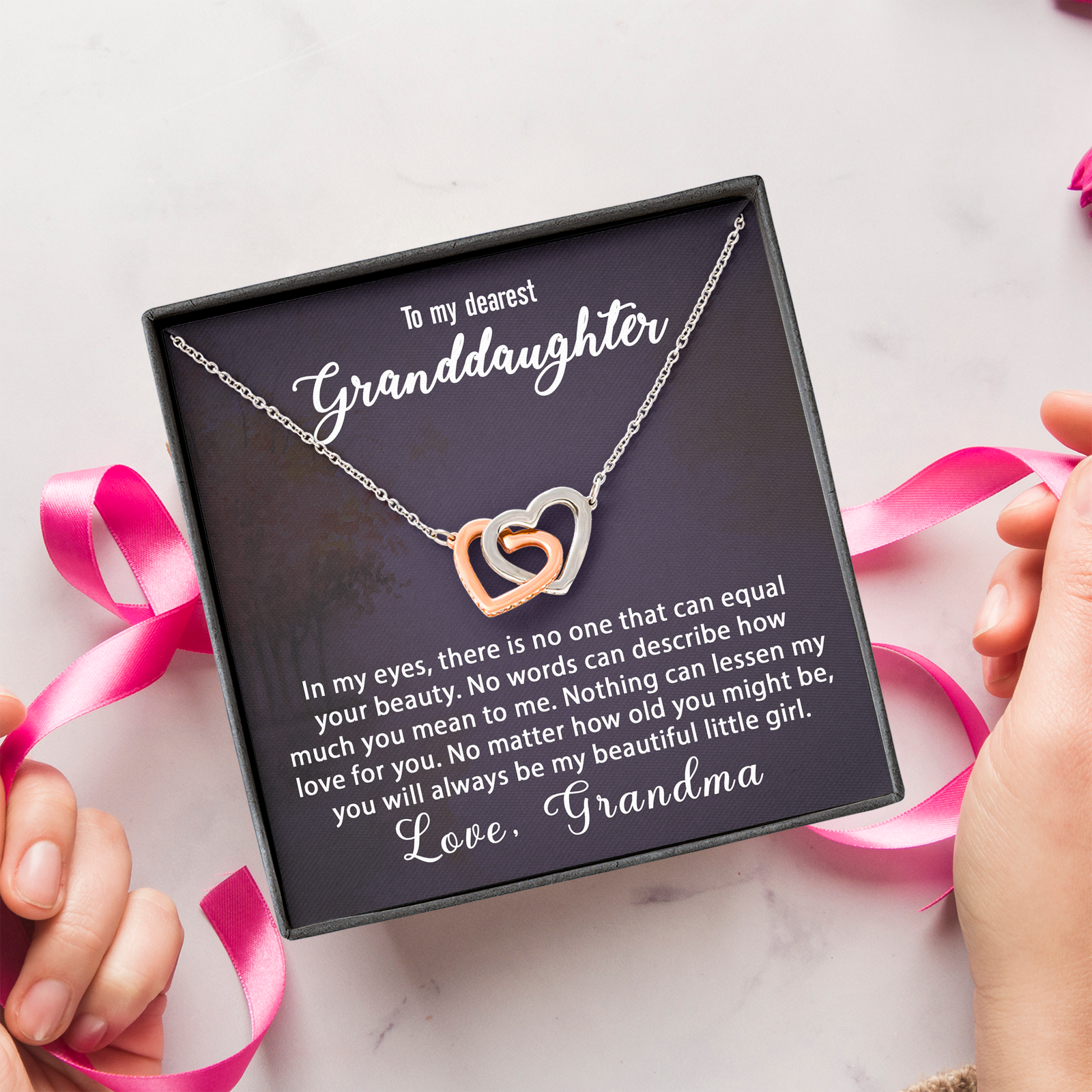 To My Granddaughter Gift - There is no one can equal your beauty - Interlocking Hearts #e66 - Image 3