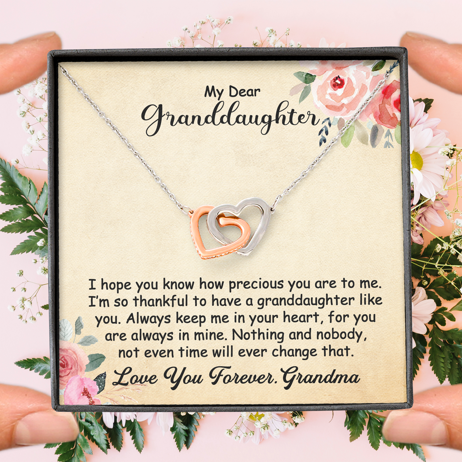 To My Granddaughter Gift - Hope you know how precious you are to me - Interlocking Hearts #e63 - Image 3