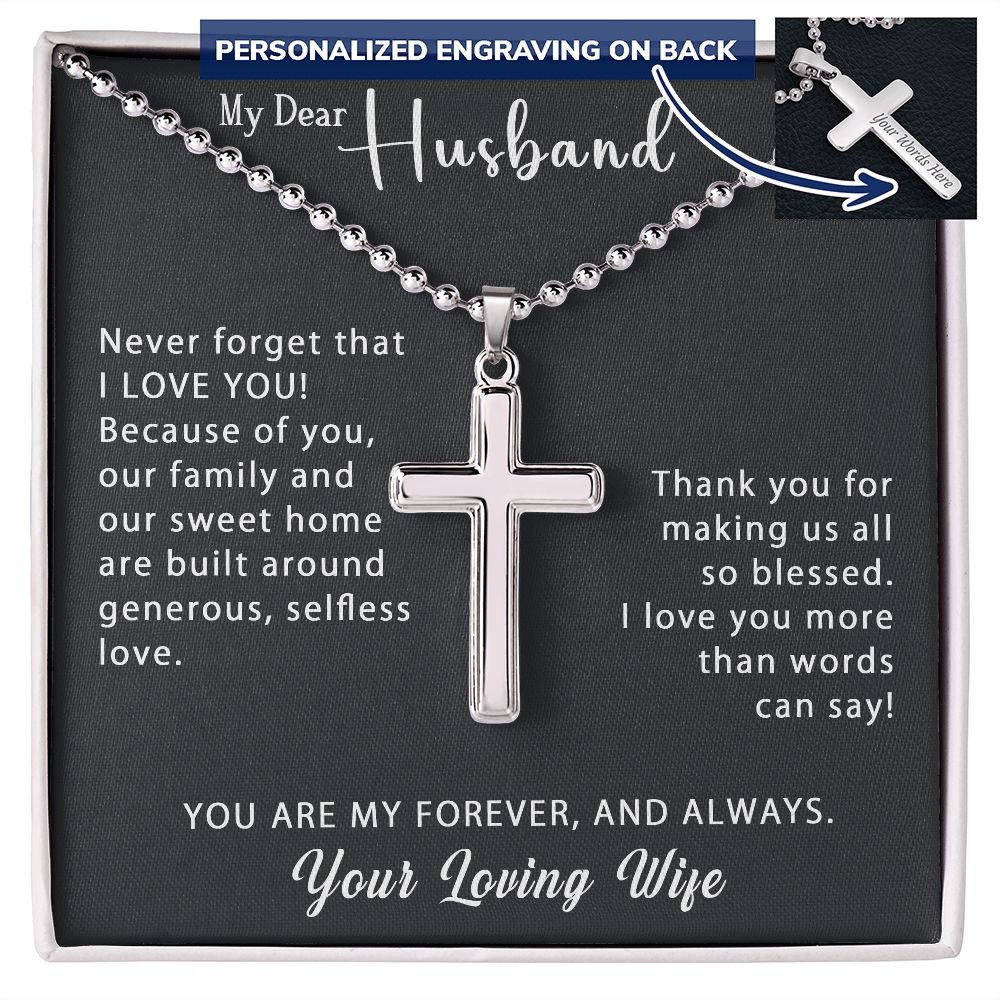 To My Husband Personalized Cross Necklace Military style Gift - Generous Selfless Love #e210a - Image 4