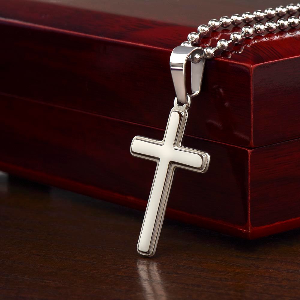 To My Husband Personalized Cross Necklace Military style Gift - Generous Selfless Love #e210a - Image 11