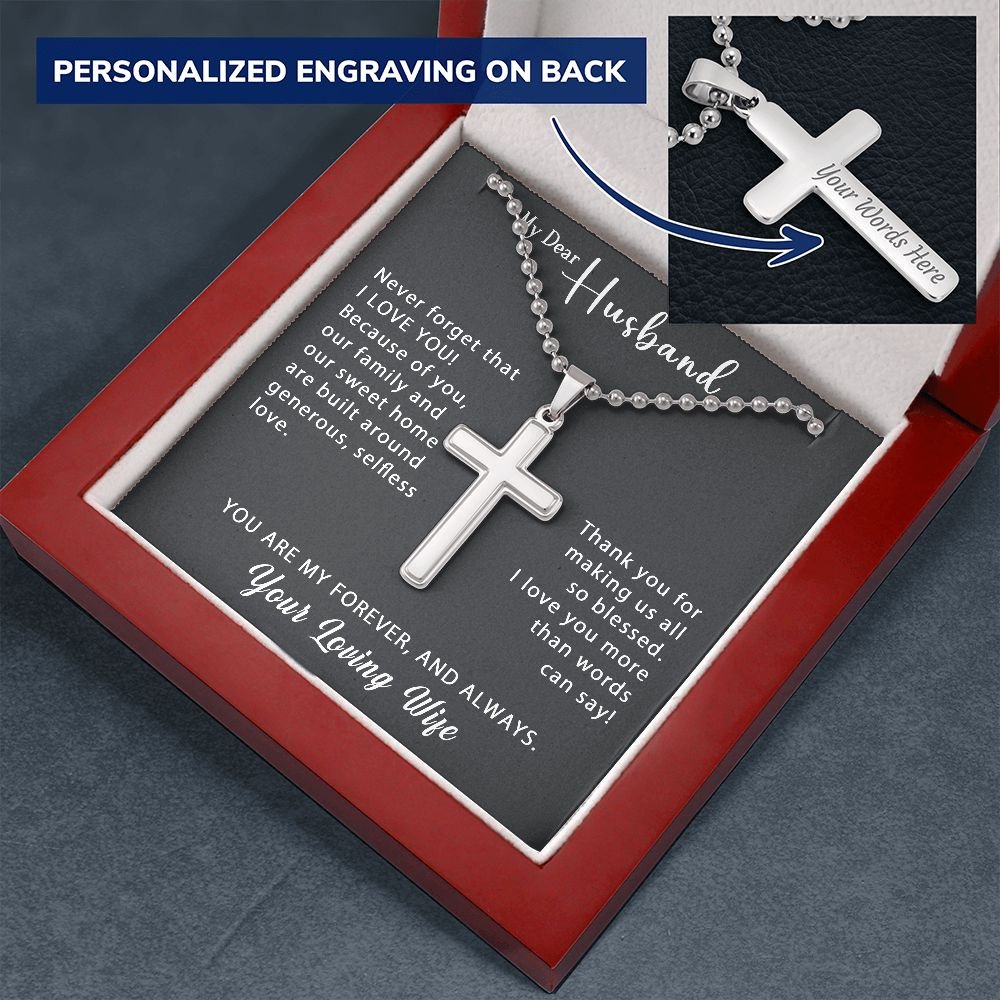 To My Husband Personalized Cross Necklace Military style Gift - Generous Selfless Love #e210a - Image 9