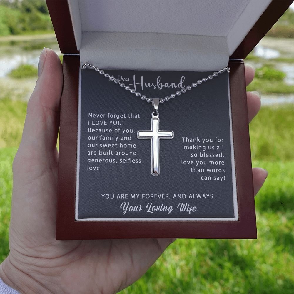 To My Husband Personalized Cross Necklace Military style Gift - Generous Selfless Love #e210a - Image 5