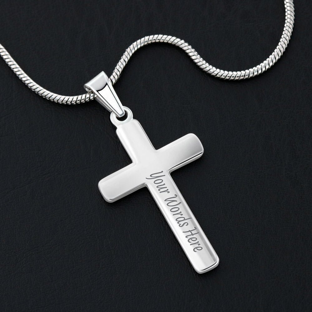 To My Husband Personalized Cross Necklace Snake Chain Style - Beautiful melody of life #e212b - Image 3