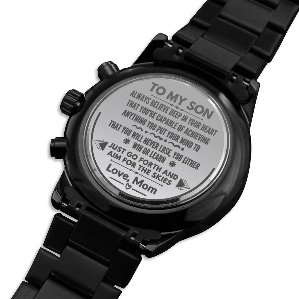 Personalized Men's Engraved Chronograph Watch For Son #e310 - Image 15