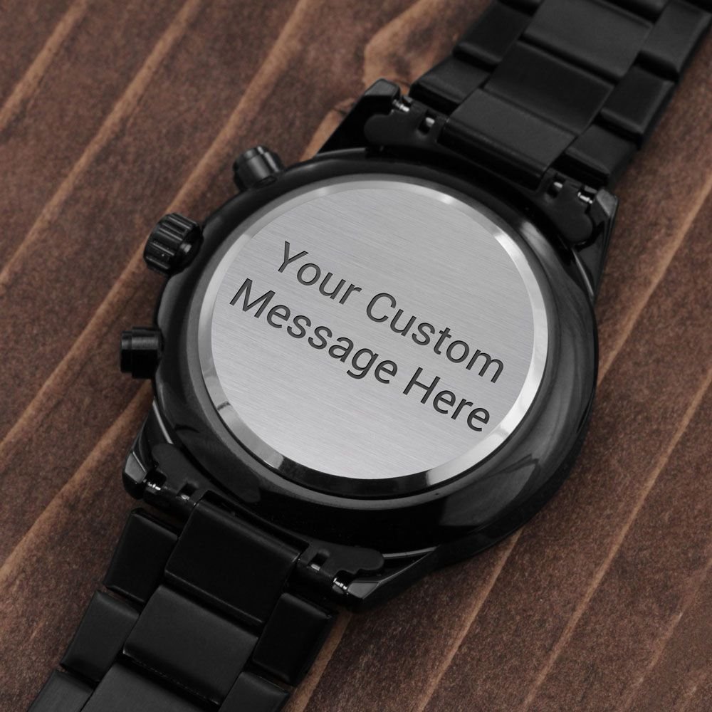 Personalized Engraved Watch Gift for Men - Chronograph Watch #e85 - Image 3