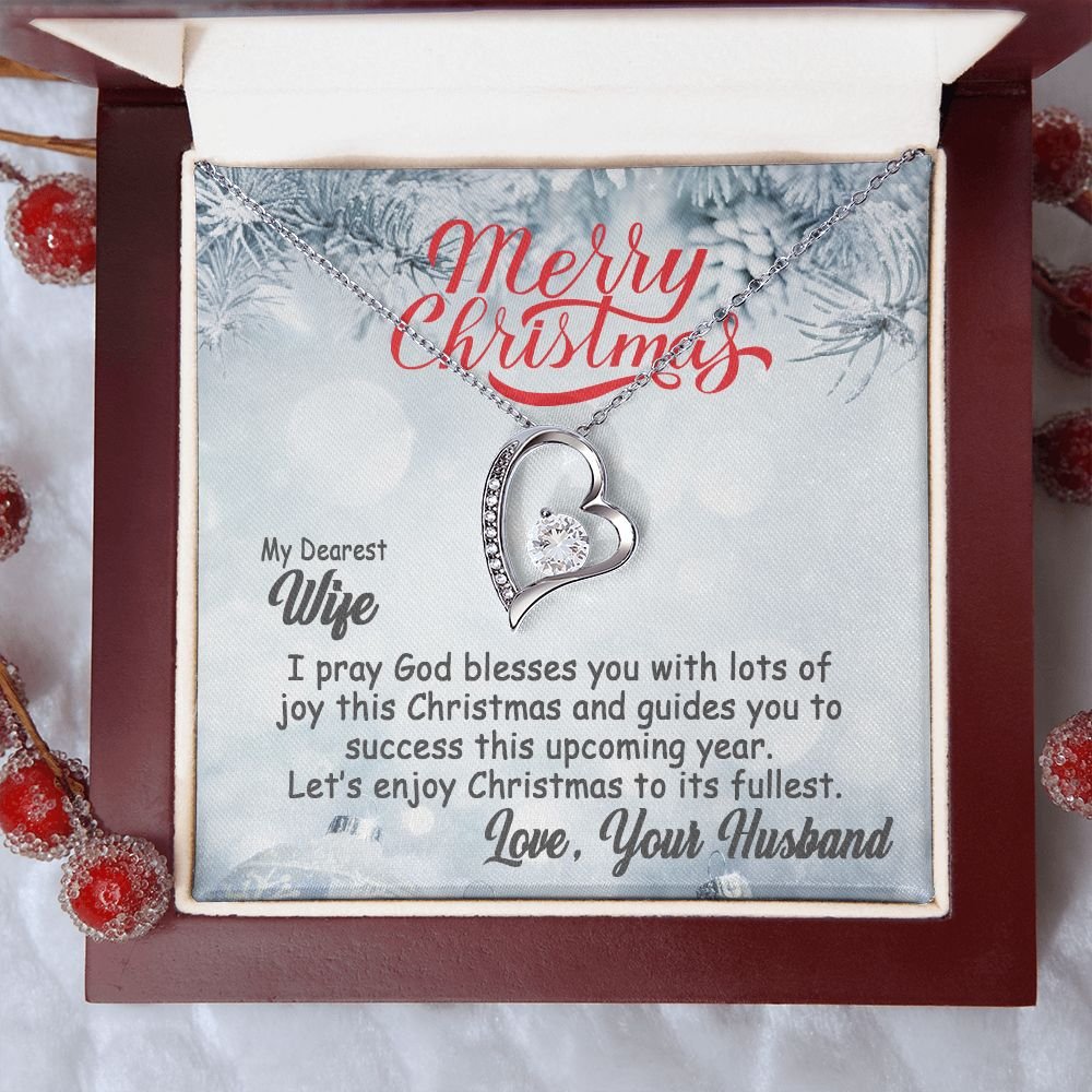 Personalized To My Wife Forever Love Necklace From Husband- Merry Christmas #e200 - Image 10