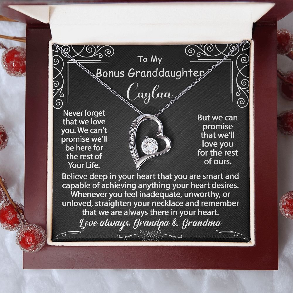 To My Granddaughter Necklace Gift - Believe deep in your heart - Forever Love #e72d v.5 - Image 7
