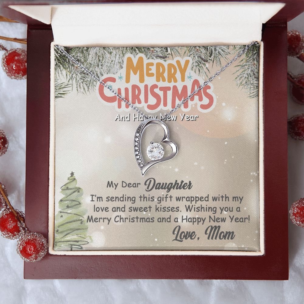 Personalized To My Daughter Forever Love Necklace From Mom- Merry Christmas #e198 - Image 9