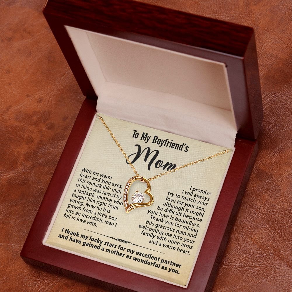To My Boyfriend's Mom Necklace, Gift for Boyfriend's Mom, Mother's Day Birthday Ideas, Message Card Jewelry Present For BF's Mother #e259 - Image 7