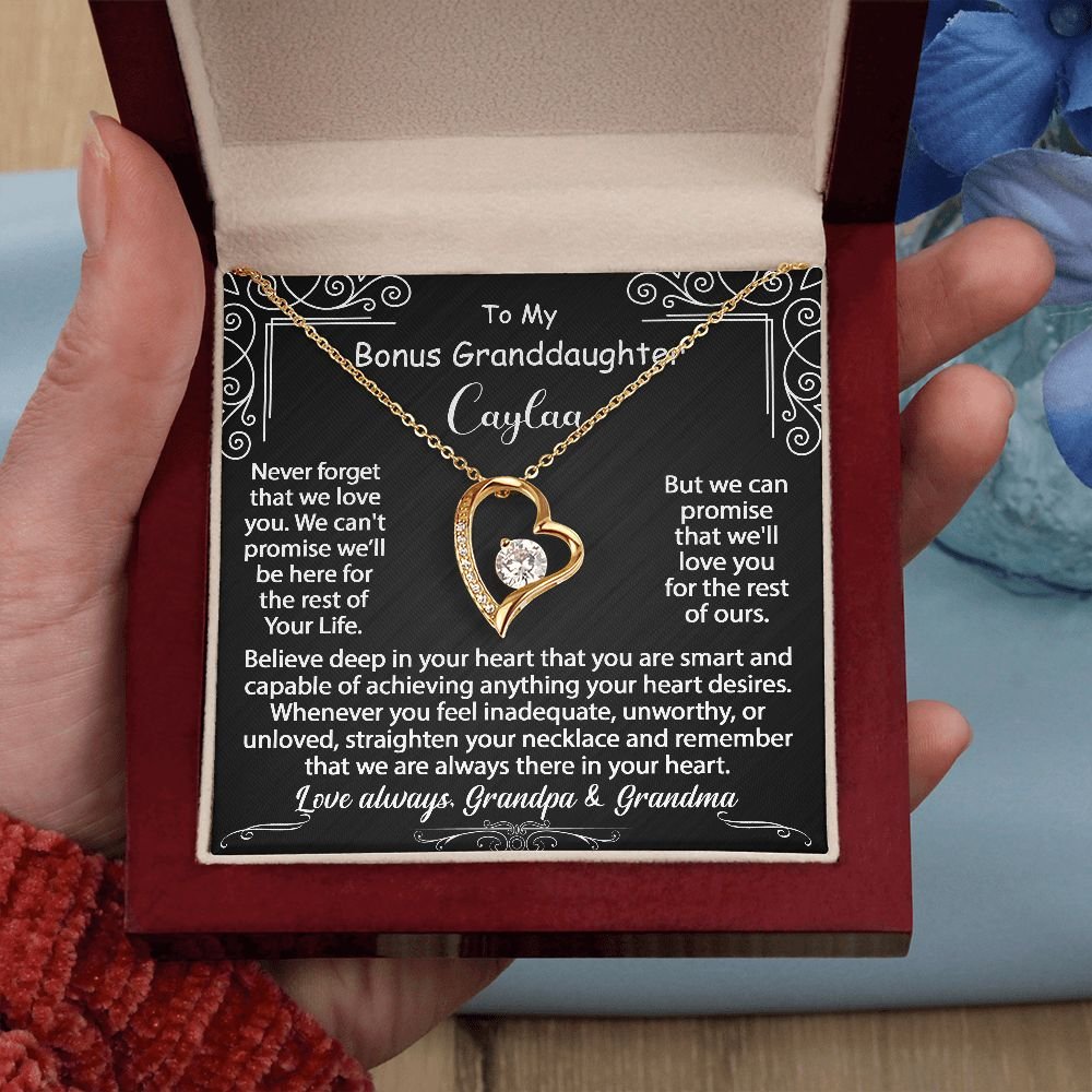 To My Granddaughter Necklace Gift - Believe deep in your heart - Forever Love #e72d v.5 - Image 9