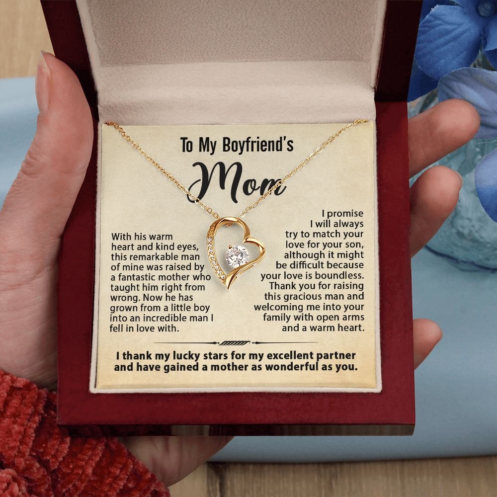 To My Boyfriend's Mom Necklace, Gift for Boyfriend's Mom, Mother's Day Birthday Ideas, Message Card Jewelry Present For BF's Mother #e259 - Image 8
