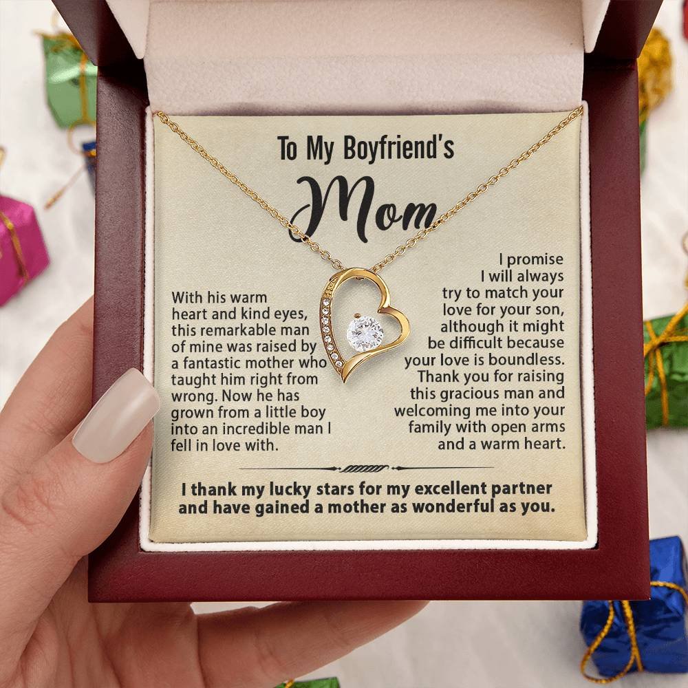 To My Boyfriend's Mom Necklace, Gift for Boyfriend's Mom, Mother's Day Birthday Ideas, Message Card Jewelry Present For BF's Mother #e259 - Image 18