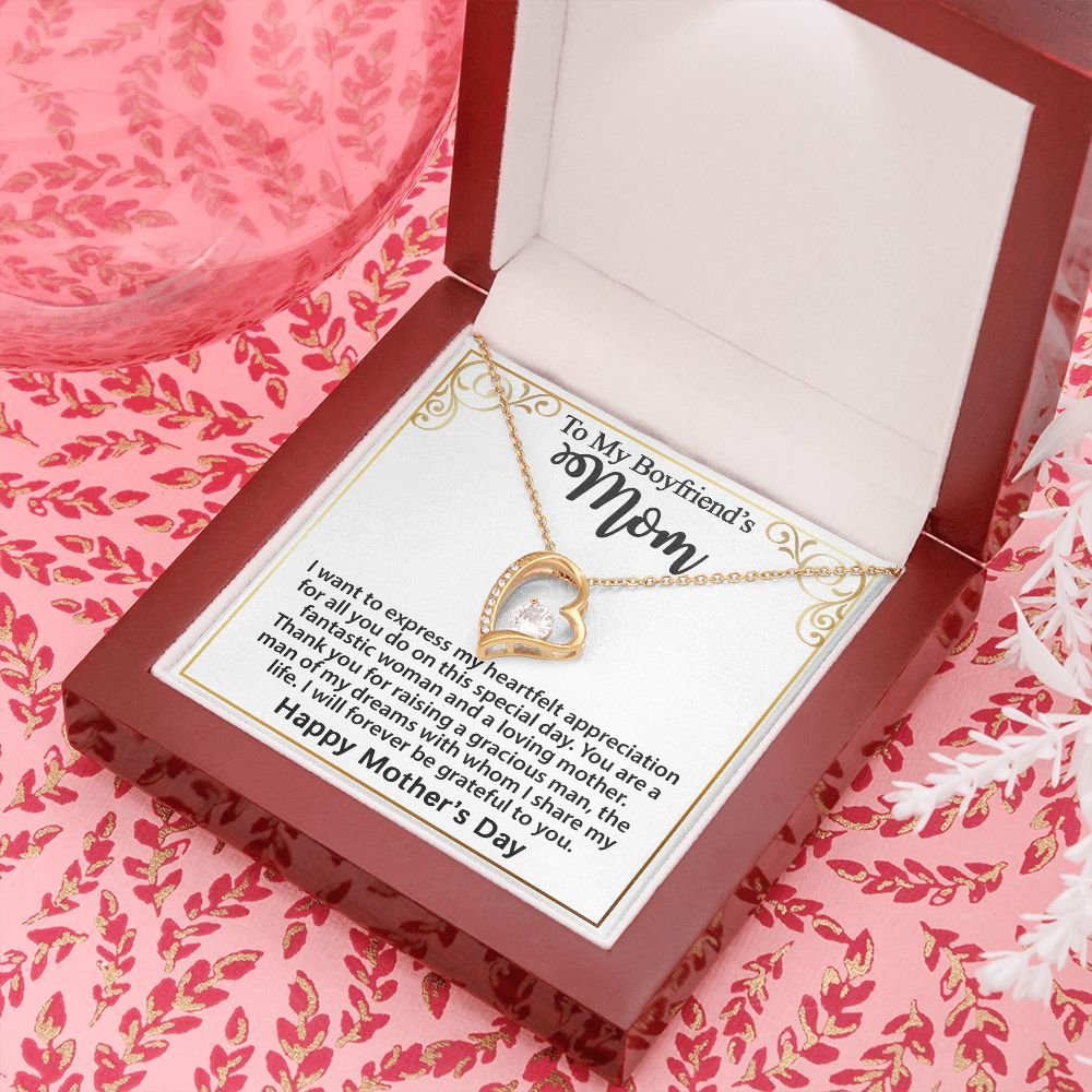 Gift For Boyfriend's Mom - To My Boyfriend's Mom Necklace, Mother's Day Birthday Ideas, Forever Love Jewelry Message Card For BF's Mother #e262 - Image 28