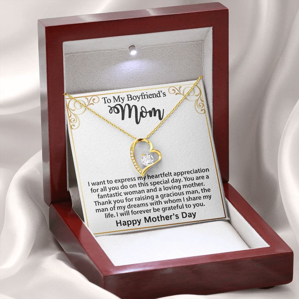 Gift For Boyfriend's Mom - To My Boyfriend's Mom Necklace, Mother's Day Birthday Ideas, Forever Love Jewelry Message Card For BF's Mother #e262 - Image 27