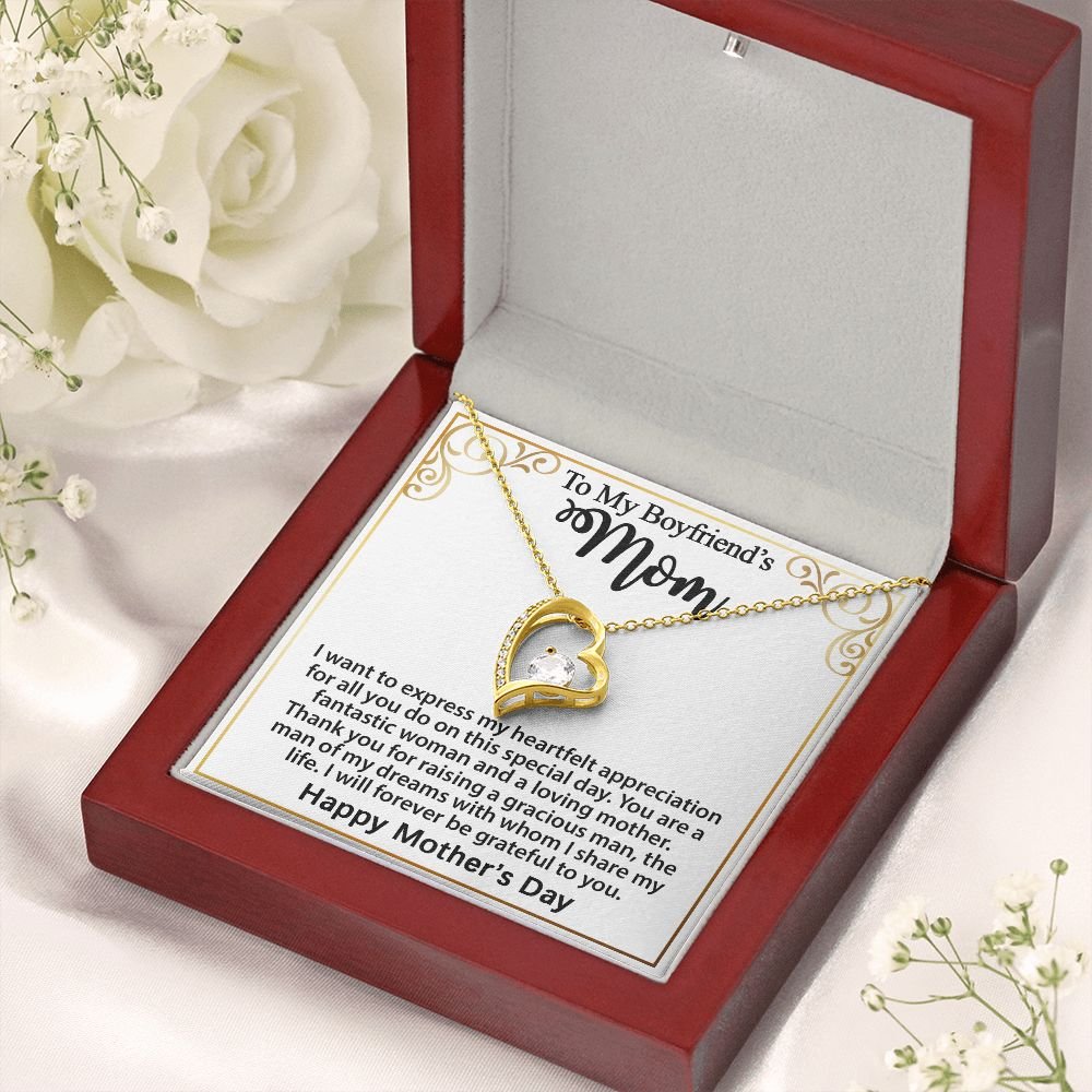 Gift For Boyfriend's Mom - To My Boyfriend's Mom Necklace, Mother's Day Birthday Ideas, Forever Love Jewelry Message Card For BF's Mother #e262 - Image 26