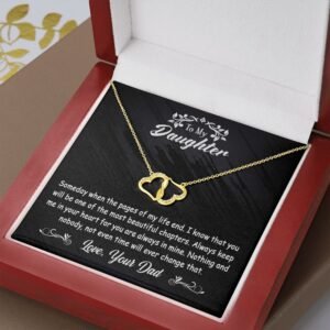 To My Daughter Gift From Dad Solid God & Real Diamond Necklace - The most beautiful chapters - Everlasting Love #e139