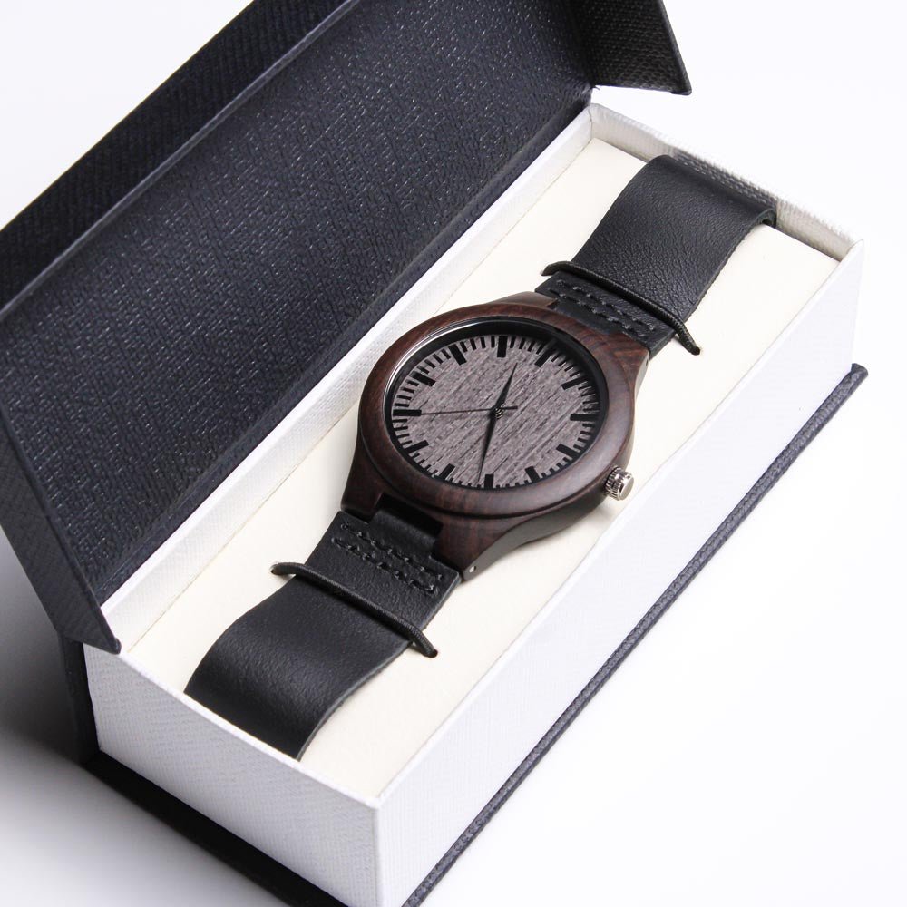 The Best Gift For Dad: Personalized Engraved Wood Watch To My Dad Gift on Birthday, Father’s Day, Wedding, Christmas, Custom Message Sandalwood Present For Men.