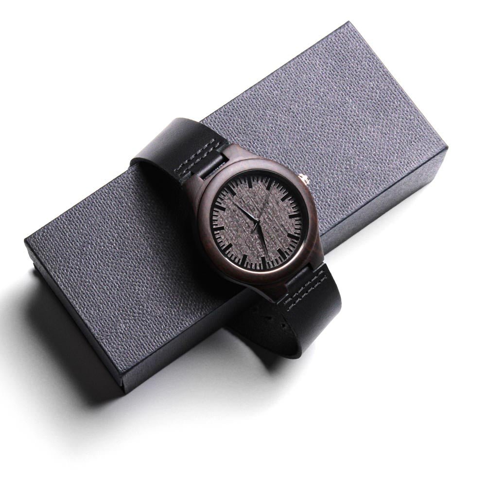 The Best Gift For Dad: Personalized Engraved Wood Watch To My Dad Gift on Birthday, Father’s Day, Wedding, Christmas, Custom Message Sandalwood Present For Men.