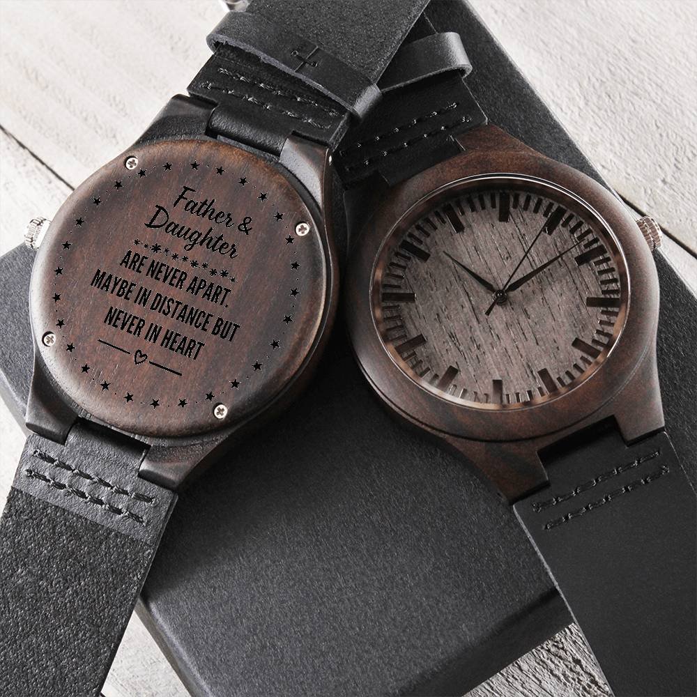 The Best Gift For Dad: Personalized Engraved Wood Watch To My Dad Gift on Birthday, Father’s Day, Wedding, Christmas, Custom Message Sandalwood Present For Men.