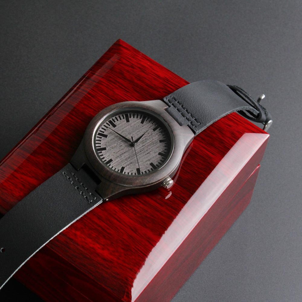 The Best Gift For Dad: Personalized Engraved Wood Watch To My Dad Gift on Birthday, Father’s Day, Wedding, Christmas, Custom Message Sandalwood Present For Men.