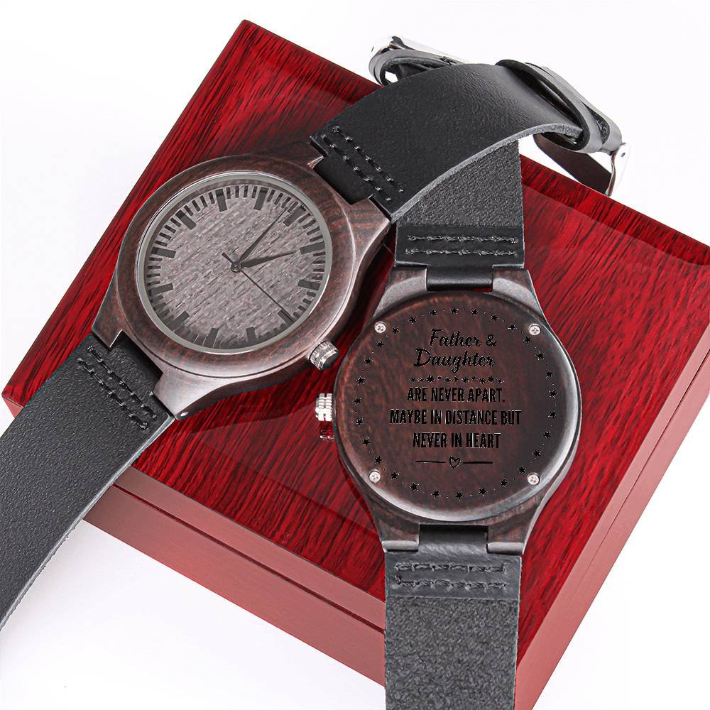 The Best Gift For Dad: Personalized Engraved Wood Watch To My Dad Gift on Birthday, Father’s Day, Wedding, Christmas, Custom Message Sandalwood Present For Men.