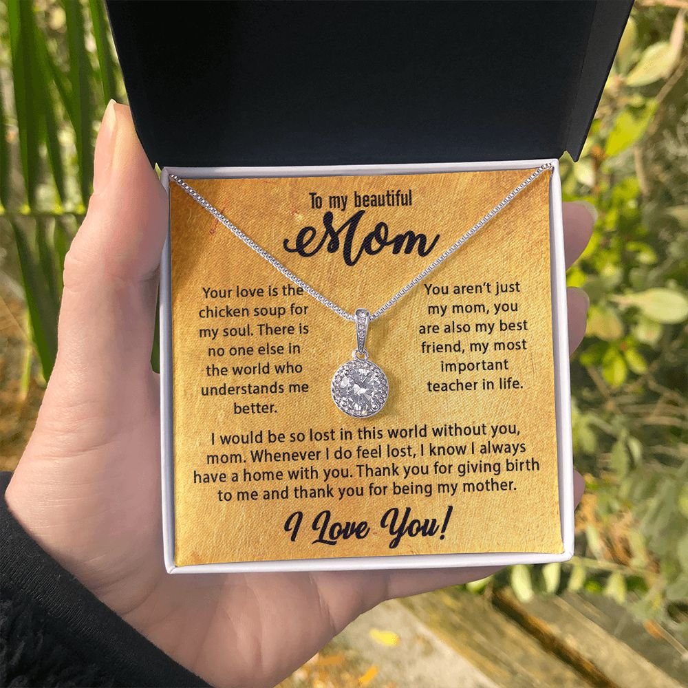 To My Mom Necklace, Mother's Day Birthday Gift Ideas From Daughter & Son, Poem Message Card Eternal Hope Pendant Jewelry Presents For Her #e257 - Image 9