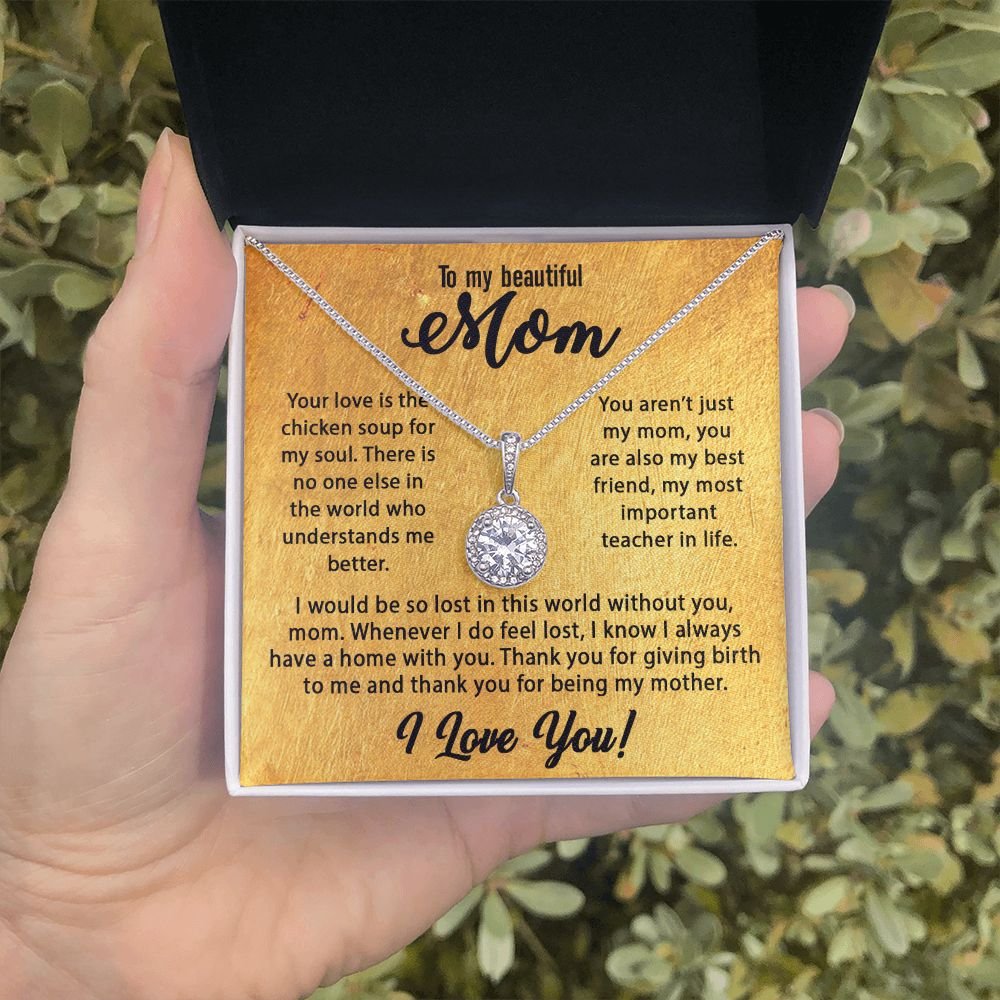 To My Mom Necklace, Mother's Day Birthday Gift Ideas From Daughter & Son, Poem Message Card Eternal Hope Pendant Jewelry Presents For Her #e257 - Image 8