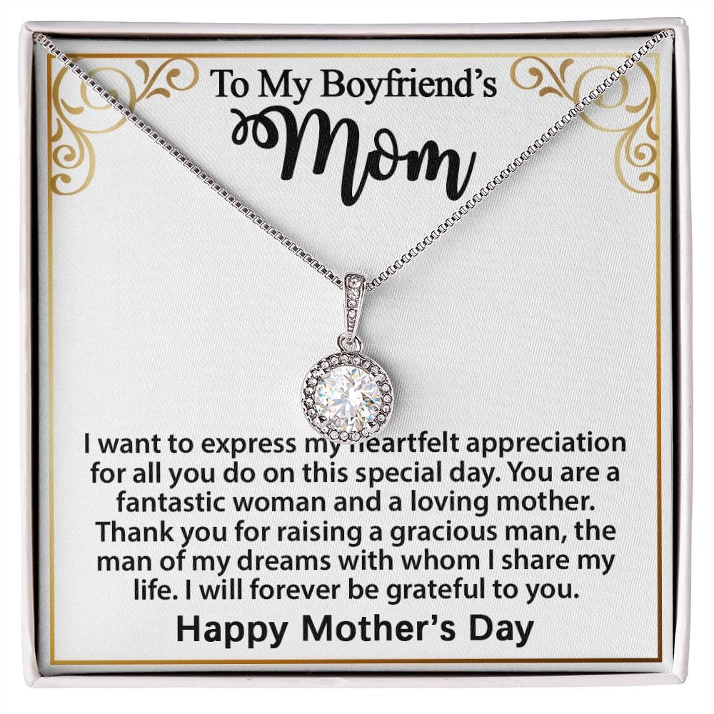 Gifts for Boyfriend's Mom, To My Boyfriends Mom Necklace Gifts, Mother's Day Gift Birthday Christmas Ideas For BF's Mom, Eternal Hope Pendants #e273