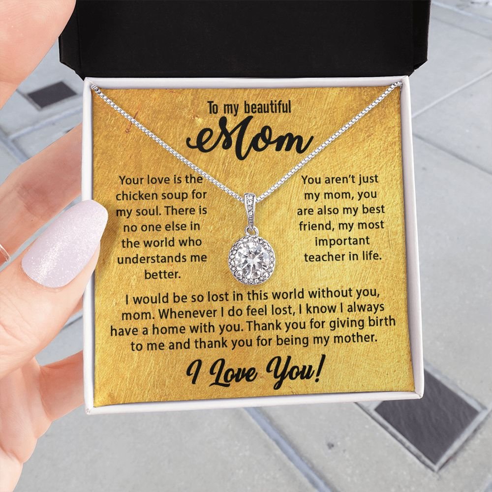 To My Mom Necklace, Mother's Day Birthday Gift Ideas From Daughter & Son, Poem Message Card Eternal Hope Pendant Jewelry Presents For Her #e257 - Image 10