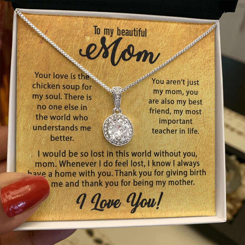 To My Mom Necklace, Mother's Day Birthday Gift Ideas From Daughter & Son, Poem Message Card Eternal Hope Pendant Jewelry Presents For Her #e257 - Image 11