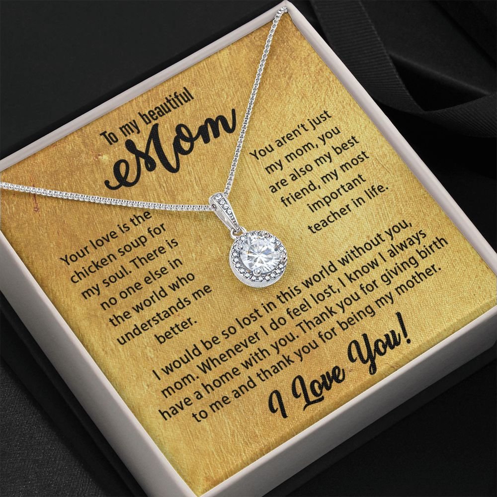 To My Mom Necklace, Mother's Day Birthday Gift Ideas From Daughter & Son, Poem Message Card Eternal Hope Pendant Jewelry Presents For Her #e257 - Image 13
