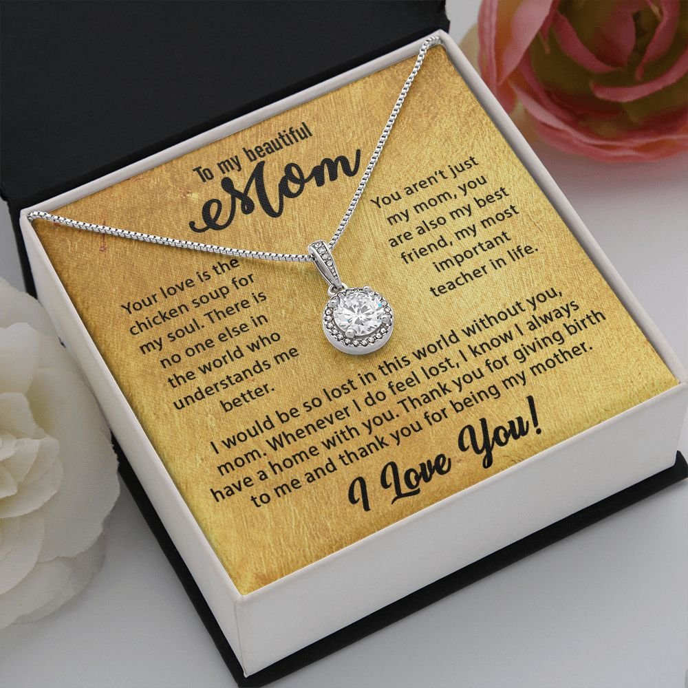 To My Mom Necklace, Mother's Day Birthday Gift Ideas From Daughter & Son, Poem Message Card Eternal Hope Pendant Jewelry Presents For Her #e257 - Image 12