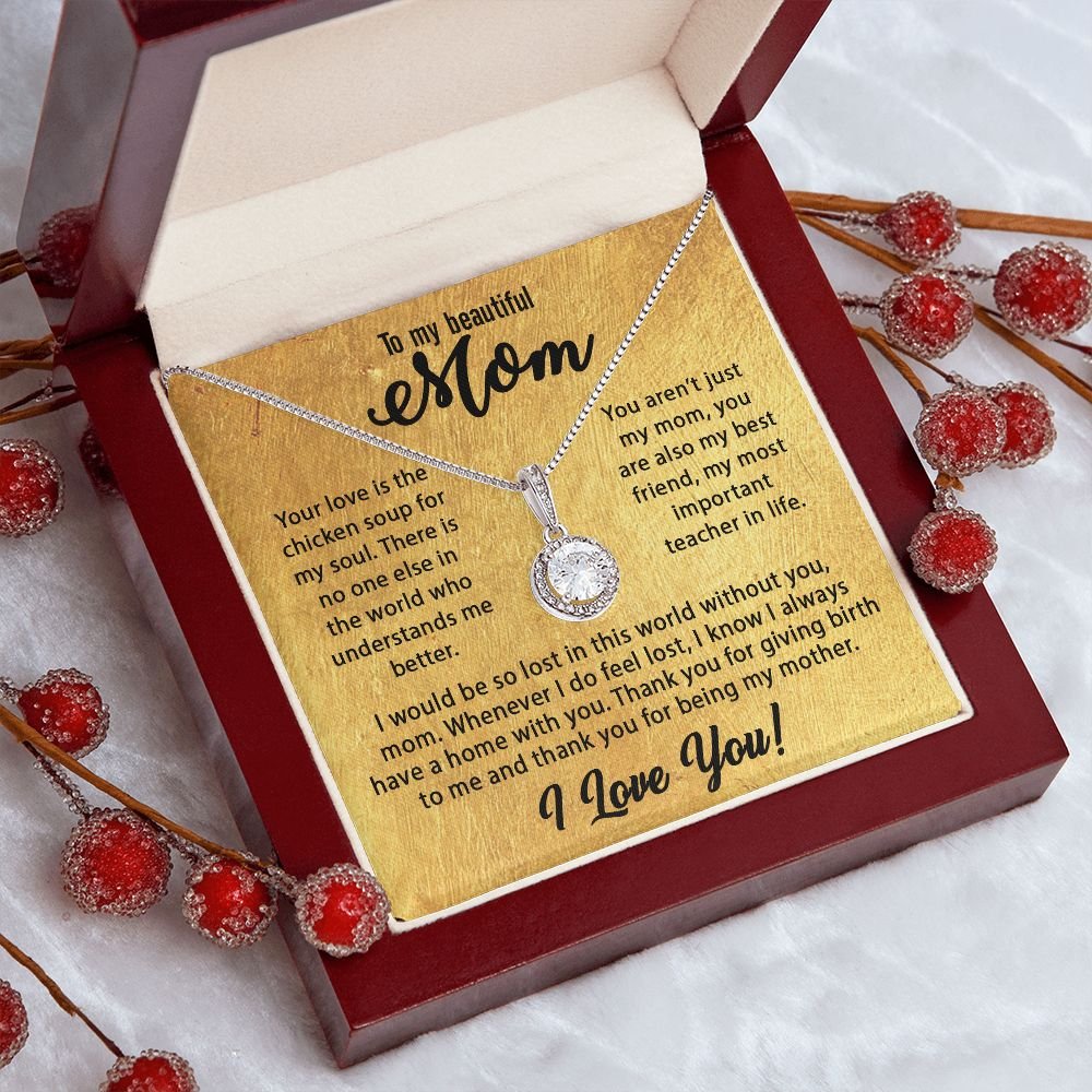 To My Mom Necklace, Mother's Day Birthday Gift Ideas From Daughter & Son, Poem Message Card Eternal Hope Pendant Jewelry Presents For Her #e257 - Image 7