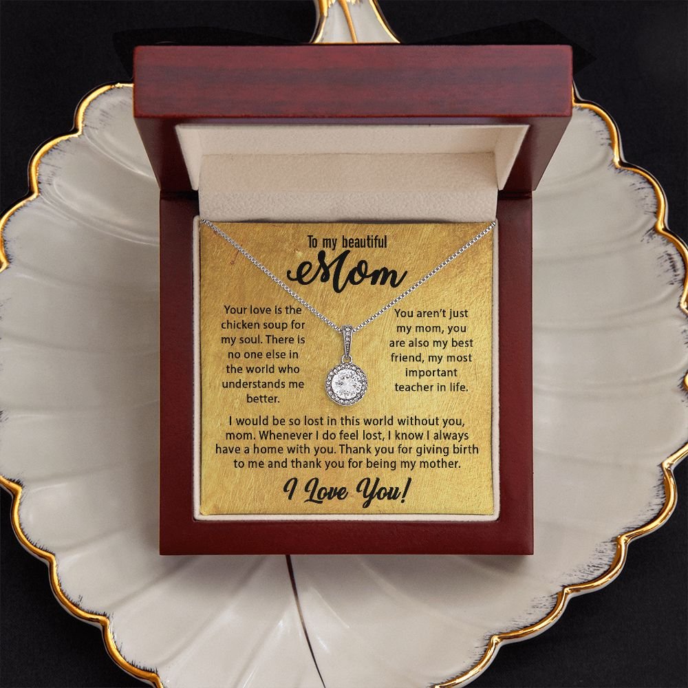 To My Mom Necklace, Mother's Day Birthday Gift Ideas From Daughter & Son, Poem Message Card Eternal Hope Pendant Jewelry Presents For Her #e257 - Image 6