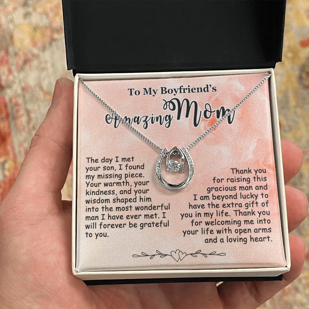 Gifts for Boyfriend's Mom, To My Boyfriends Mom Necklace Gifts, Mother's Day Gift Birthday Christmas Ideas For BF's Mom, Lucky In Love Pendants #e266 - Image 9