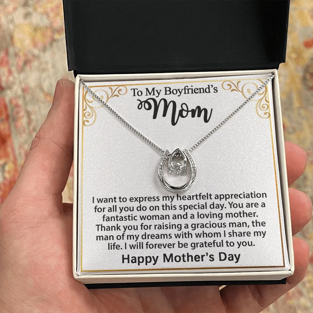 Gifts for Boyfriend's Mom, To My Boyfriends Mom Necklace Gifts, Mother's Day Gift Birthday Christmas Ideas For BF's Mom, Lucky In Love Pendants #e272 - Image 7