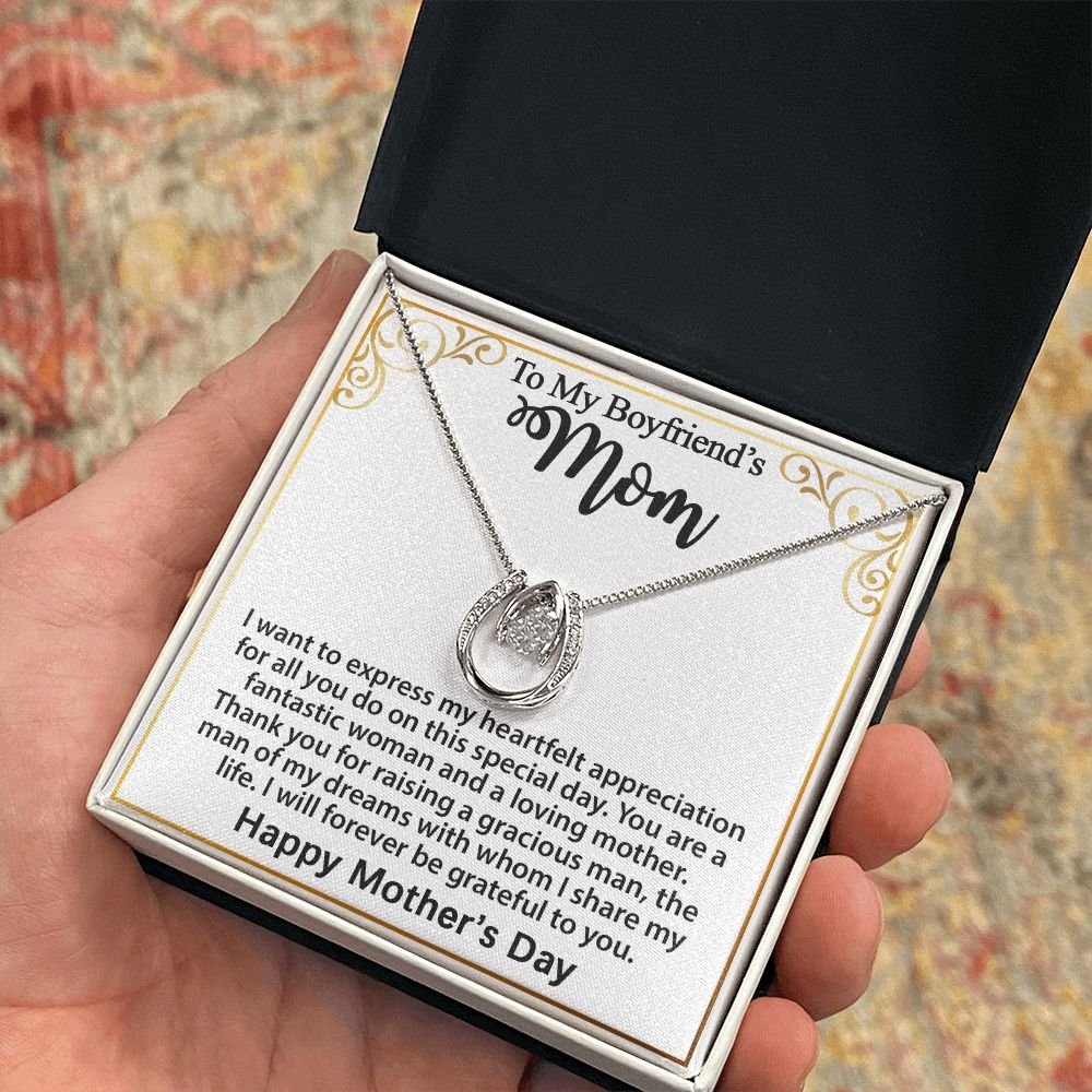 Gifts for Boyfriend's Mom, To My Boyfriends Mom Necklace Gifts, Mother's Day Gift Birthday Christmas Ideas For BF's Mom, Lucky In Love Pendants #e272 - Image 10