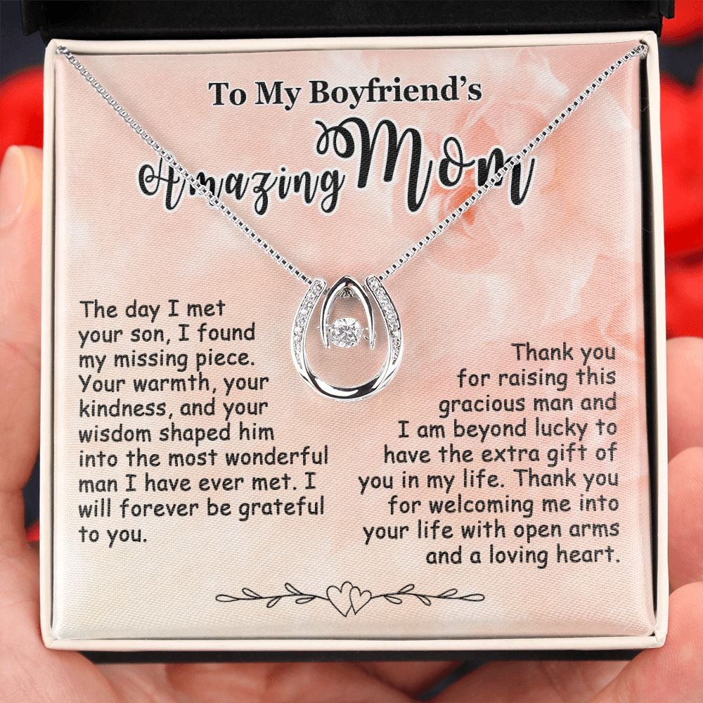 Gifts for Boyfriend's Mom, To My Boyfriends Mom Necklace Gifts, Mother's Day Gift Birthday Christmas Ideas For BF's Mom, Lucky In Love Pendants #e266 - Image 7
