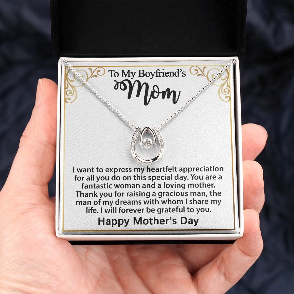 Gifts for Boyfriend's Mom, To My Boyfriends Mom Necklace Gifts, Mother's Day Gift Birthday Christmas Ideas For BF's Mom, Lucky In Love Pendants #e272 - Image 3