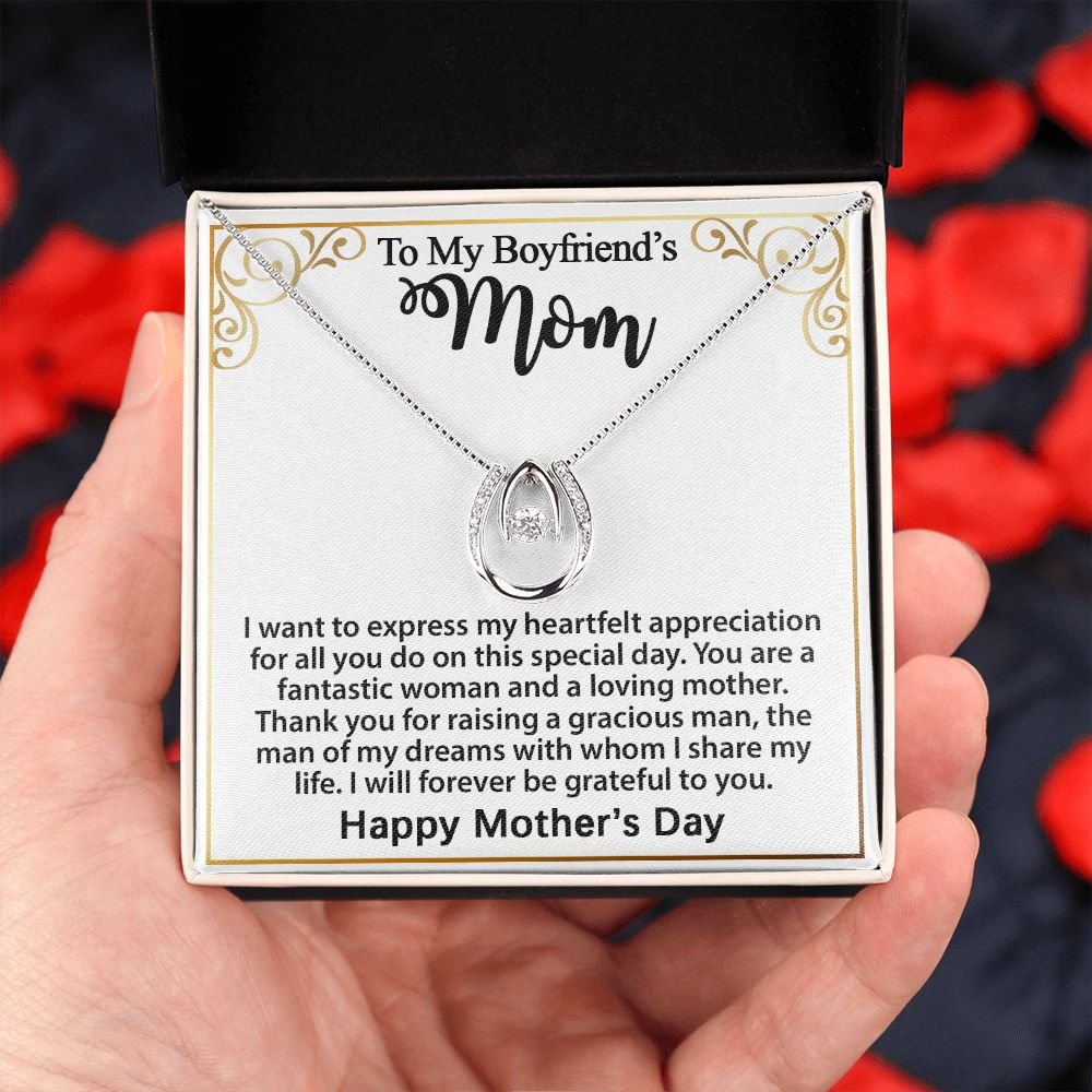 Gifts for Boyfriend's Mom, To My Boyfriends Mom Necklace Gifts, Mother's Day Gift Birthday Christmas Ideas For BF's Mom, Lucky In Love Pendants #e272 - Image 9