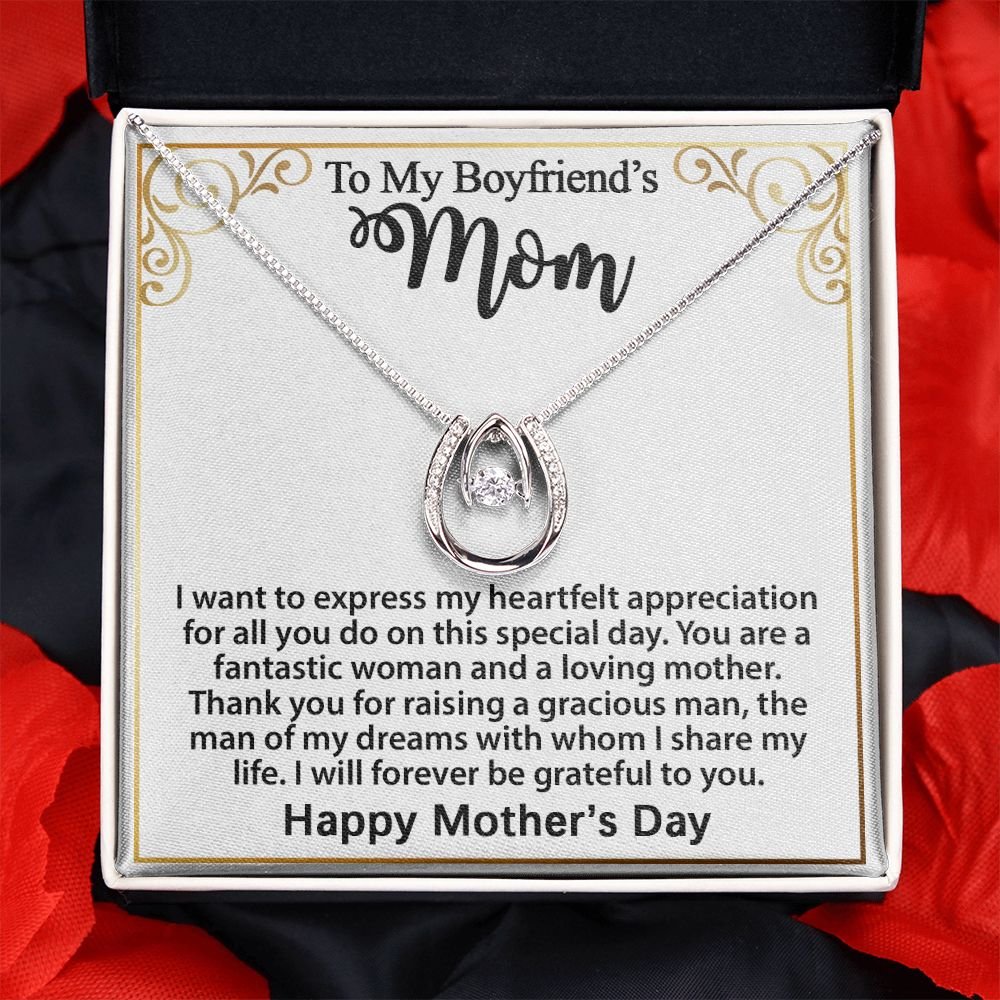 Gifts for Boyfriend's Mom, To My Boyfriends Mom Necklace Gifts, Mother's Day Gift Birthday Christmas Ideas For BF's Mom, Lucky In Love Pendants #e272 - Image 2
